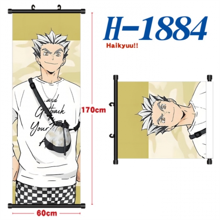 Haikyuu!! Black plastic rod cloth hanging canvas painting Wall Scroll 60x170cm