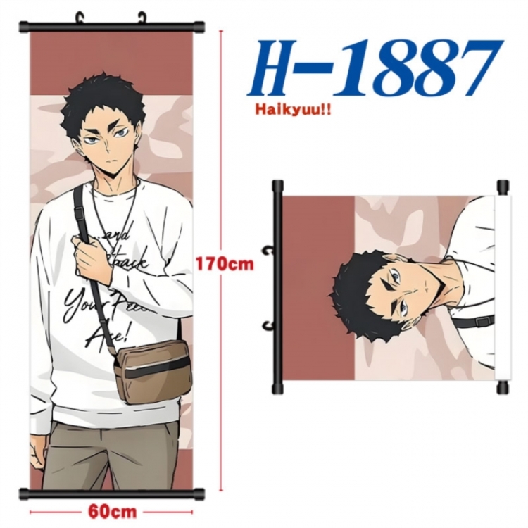 Haikyuu!! Black plastic rod cloth hanging canvas painting Wall Scroll 60x170cm