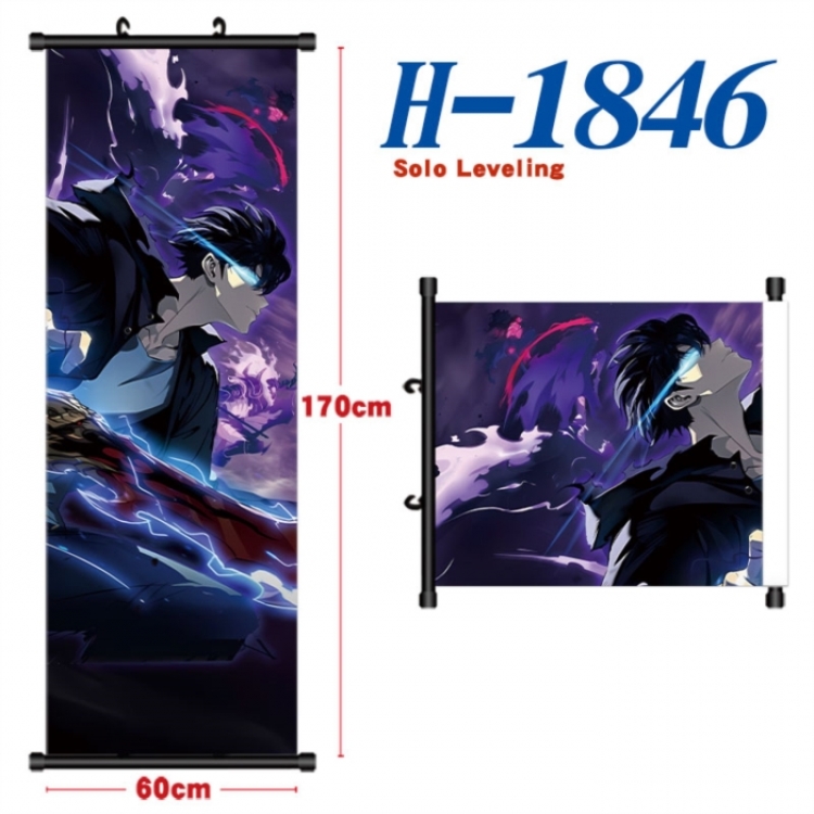 Solo Leveling:Arise Black plastic rod cloth hanging canvas painting Wall Scroll 60x170cm