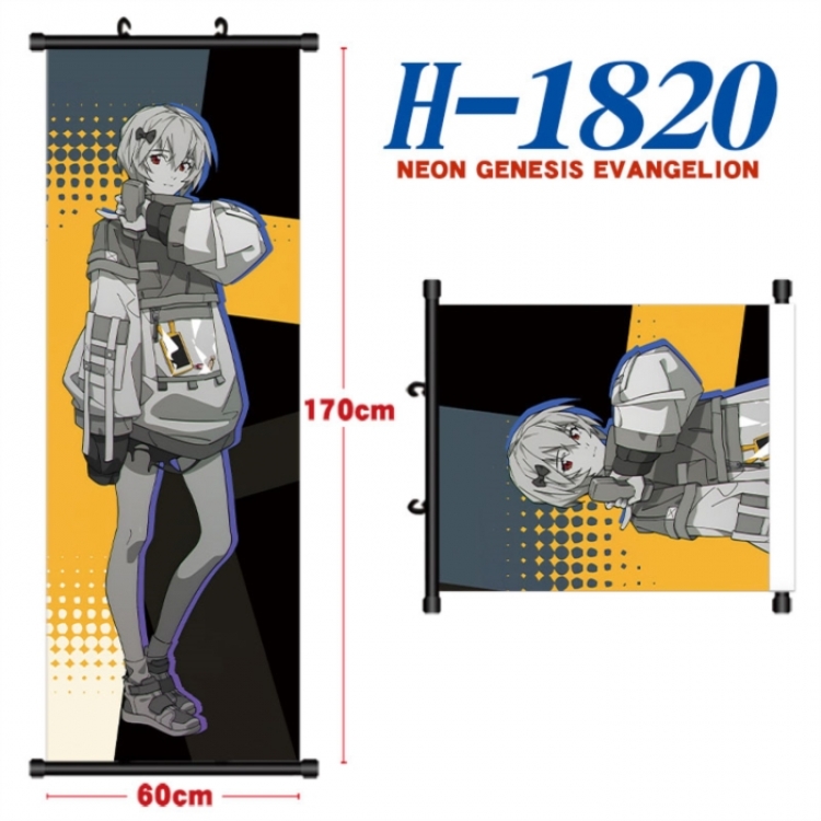 EVA  Black plastic rod cloth hanging canvas painting Wall Scroll 60x170cm