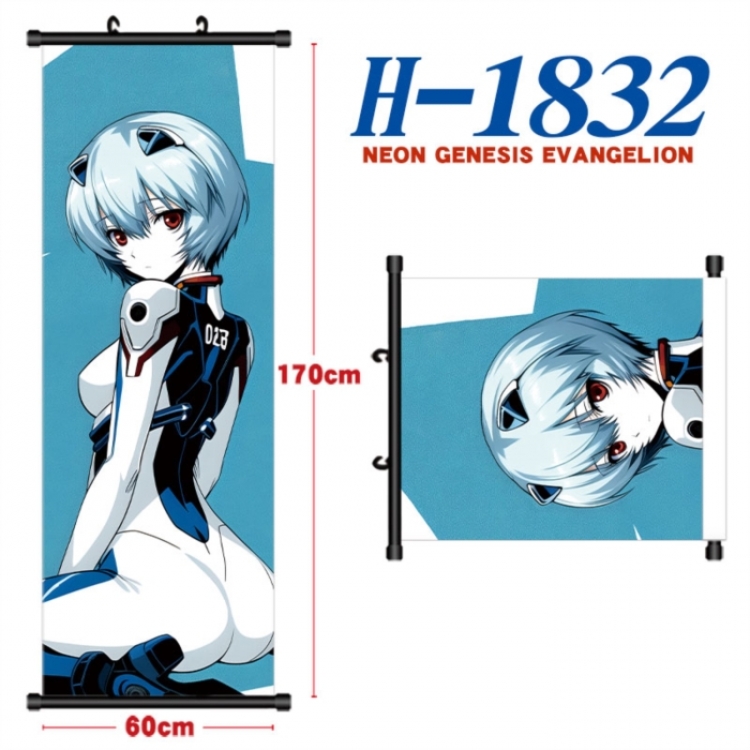 EVA  Black plastic rod cloth hanging canvas painting Wall Scroll 60x170cm