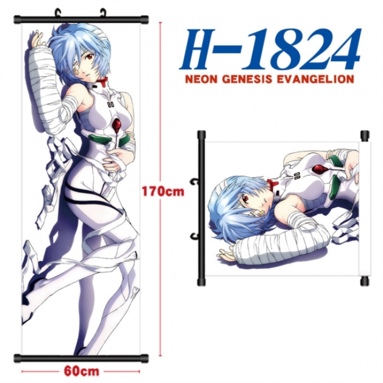 EVA  Black plastic rod cloth hanging canvas painting Wall Scroll 60x170cm