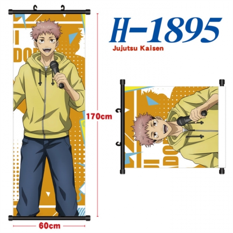 Jujutsu Kaisen Black plastic rod cloth hanging canvas painting Wall Scroll 60x170cm