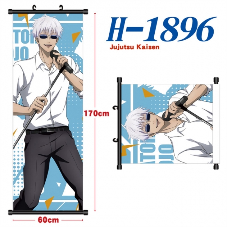 Jujutsu Kaisen Black plastic rod cloth hanging canvas painting Wall Scroll 60x170cm