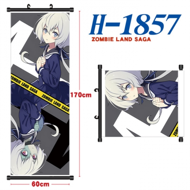 ZombieLandSaga Black plastic rod cloth hanging canvas painting Wall Scroll 60x170cm
