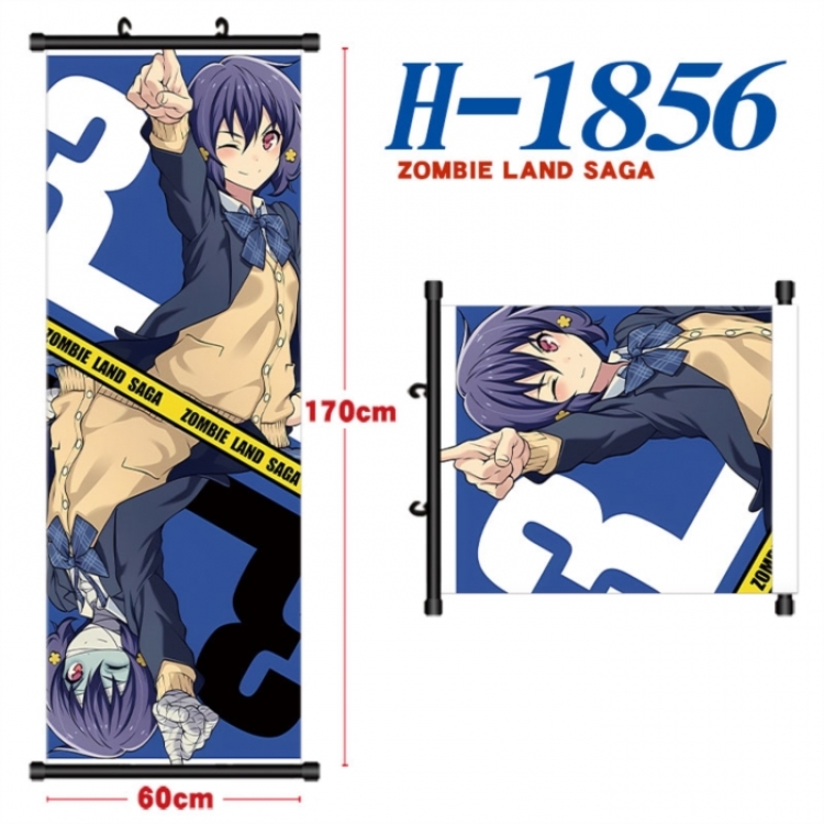 ZombieLandSaga Black plastic rod cloth hanging canvas painting Wall Scroll 60x170cm