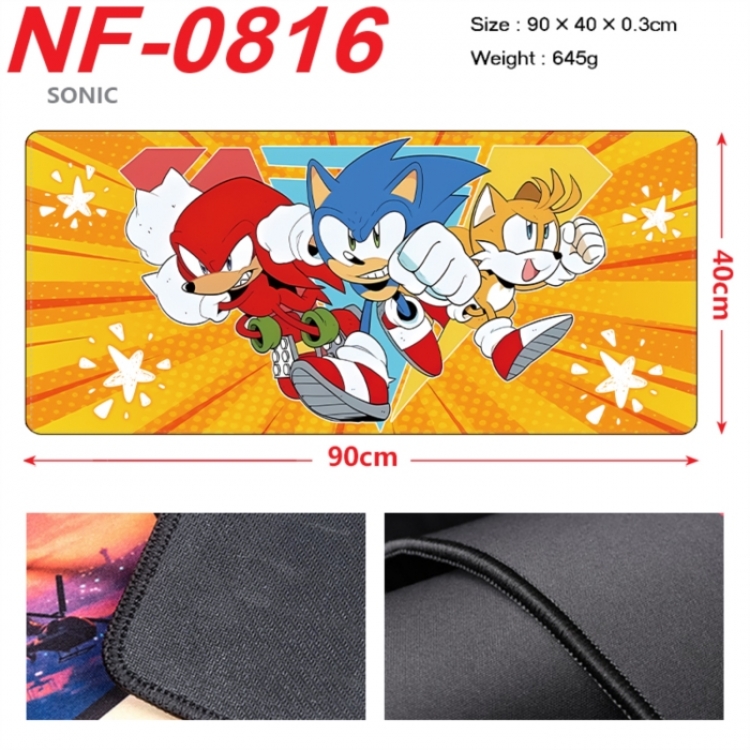 Sonic The Hedgehog Anime peripheral lock edge mouse pad 90X40cm