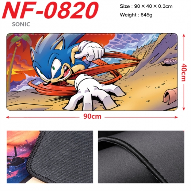 Sonic The Hedgehog Anime peripheral lock edge mouse pad 90X40cm