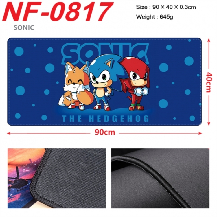 Sonic The Hedgehog Anime peripheral lock edge mouse pad 90X40cm