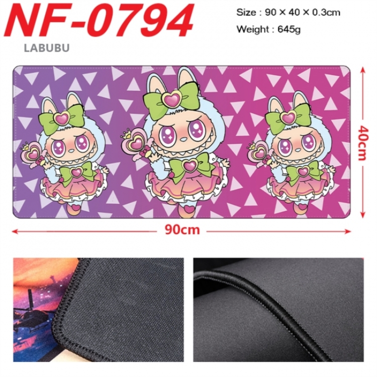 Labubu Anime peripheral lock edge mouse pad 90X40cm