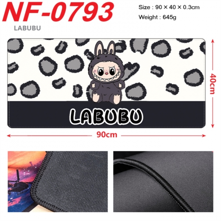 Labubu Anime peripheral lock edge mouse pad 90X40cm