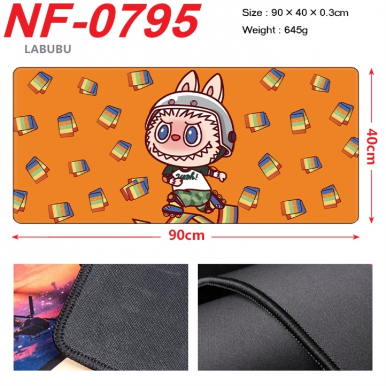 Labubu Anime peripheral lock edge mouse pad 90X40cm