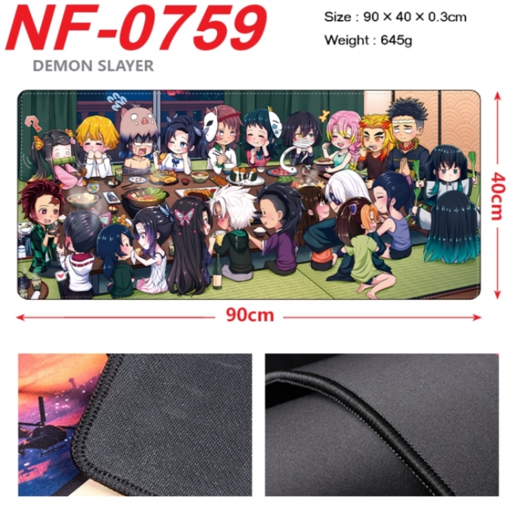 Demon Slayer Kimets Anime peripheral lock edge mouse pad 90X40cm