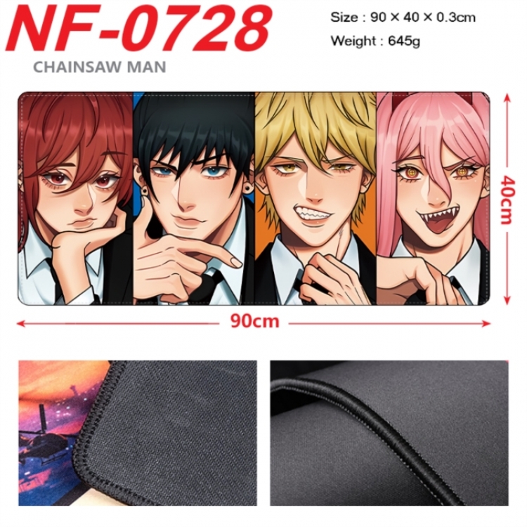 Chainsaw man Anime peripheral lock edge mouse pad 90X40cm