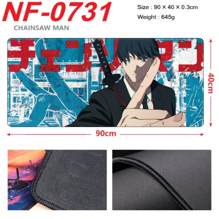 Chainsaw man Anime peripheral lock edge mouse pad 90X40cm