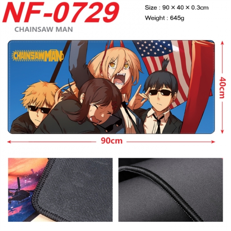 Chainsaw man Anime peripheral lock edge mouse pad 90X40cm