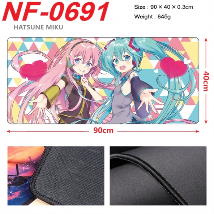  Hatsune Miku Anime peripheral lock edge mouse pad 90X40cm