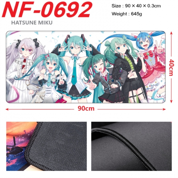  Hatsune Miku Anime peripheral lock edge mouse pad 90X40cm