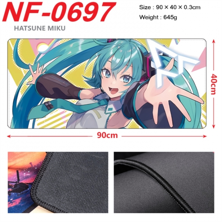  Hatsune Miku Anime peripheral lock edge mouse pad 90X40cm