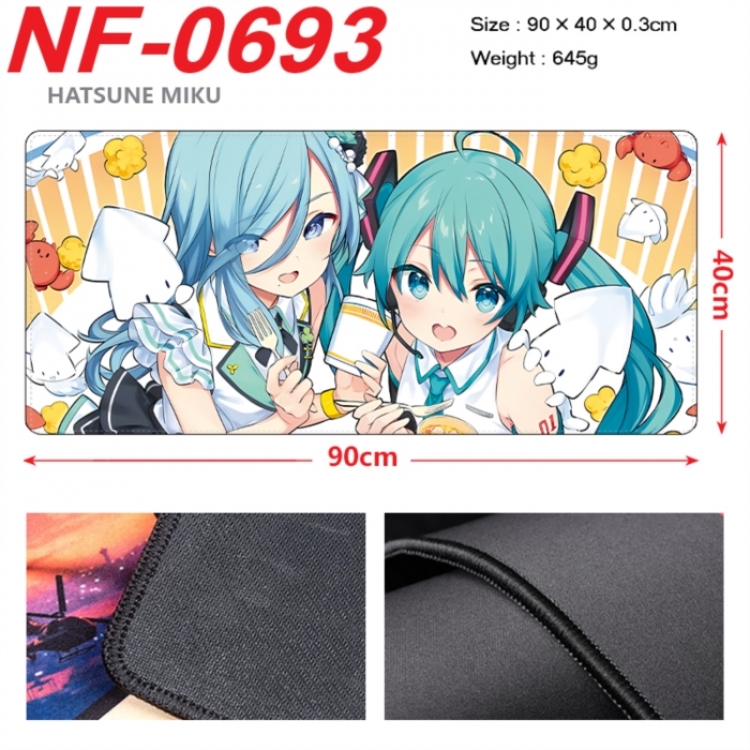  Hatsune Miku Anime peripheral lock edge mouse pad 90X40cm