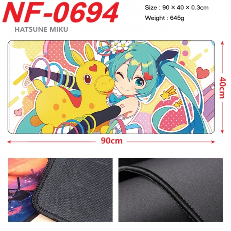  Hatsune Miku Anime peripheral lock edge mouse pad 90X40cm