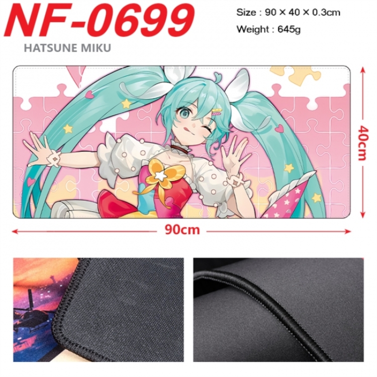  Hatsune Miku Anime peripheral lock edge mouse pad 90X40cm