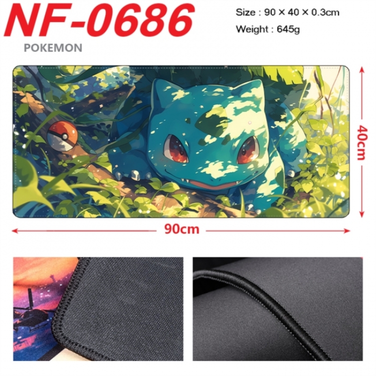 Pokemon Anime peripheral lock edge mouse pad 90X40cm