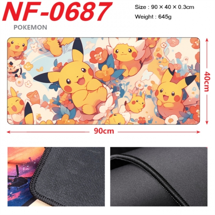 Pokemon Anime peripheral lock edge mouse pad 90X40cm