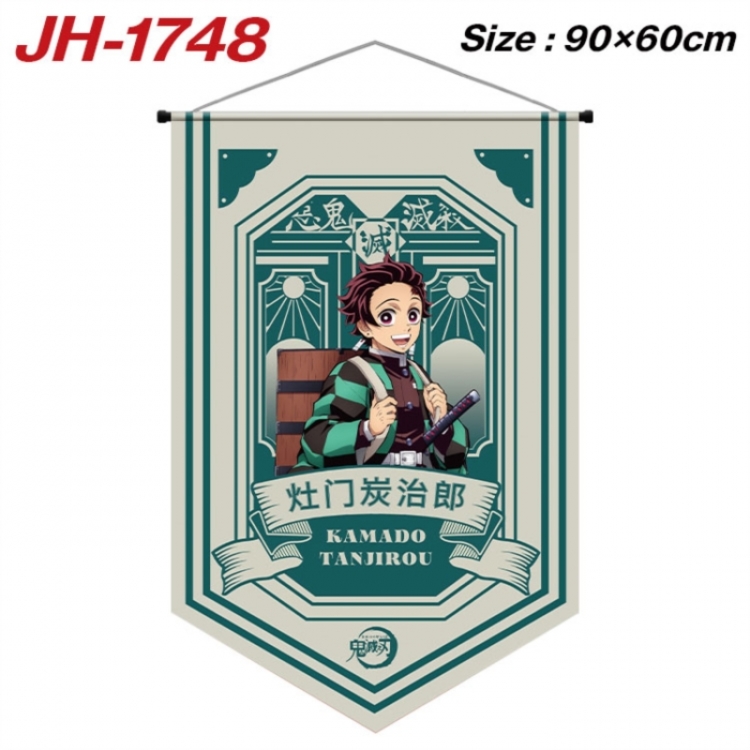 Demon Slayer Kimets Anime peripheral full-color printing with hanging rope flag 90X60CM