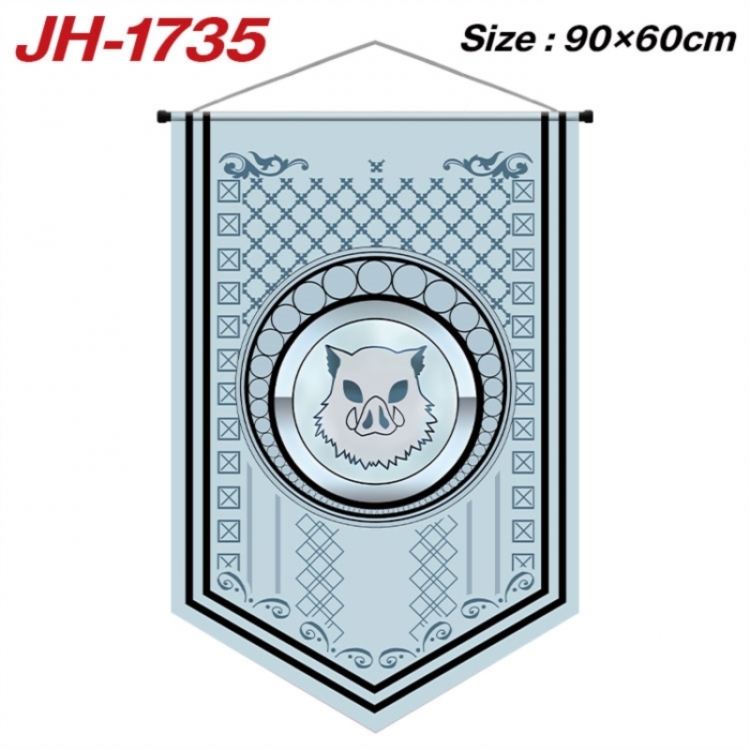 Demon Slayer Kimets Anime peripheral full-color printing with hanging rope flag 90X60CM