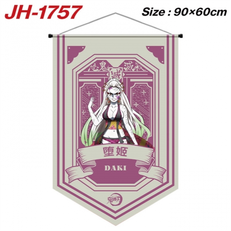 Demon Slayer Kimets Anime peripheral full-color printing with hanging rope flag 90X60CM