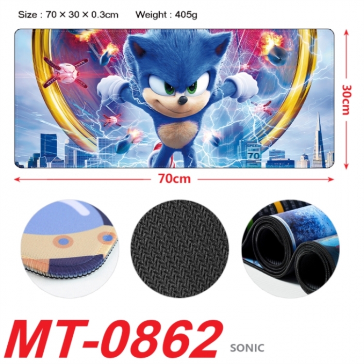 Sonic The Hedgehog Anime peripheral lock edge mouse pad 70X30cm
