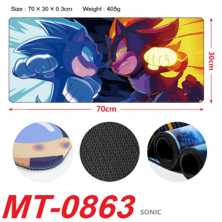 Sonic The Hedgehog Anime peripheral lock edge mouse pad 70X30cm