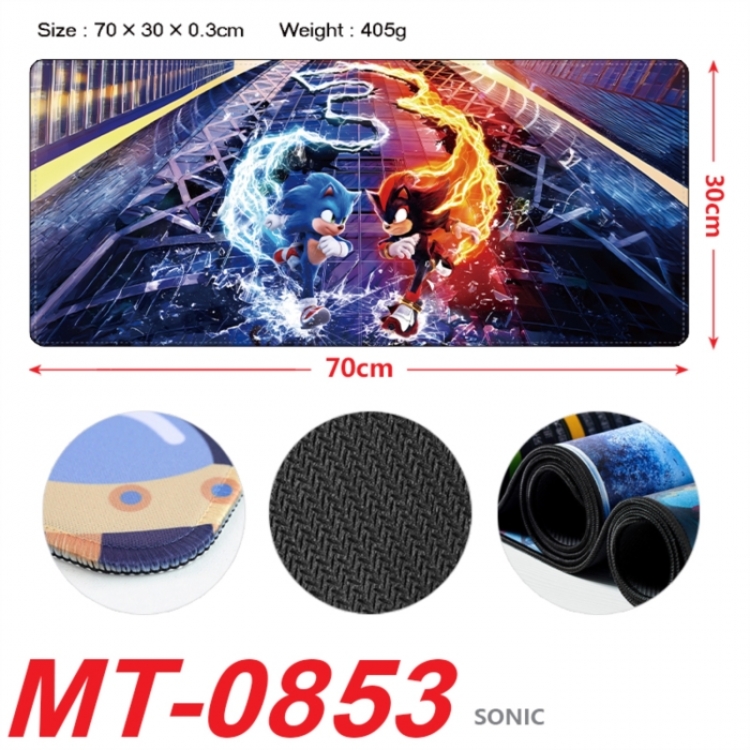 Sonic The Hedgehog Anime peripheral lock edge mouse pad 70X30cm