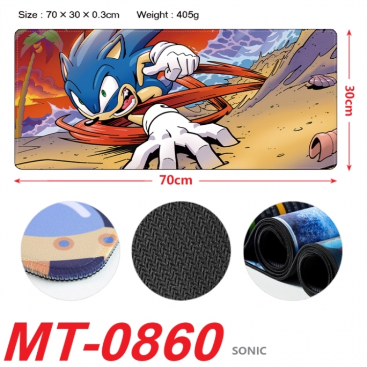 Sonic The Hedgehog Anime peripheral lock edge mouse pad 70X30cm