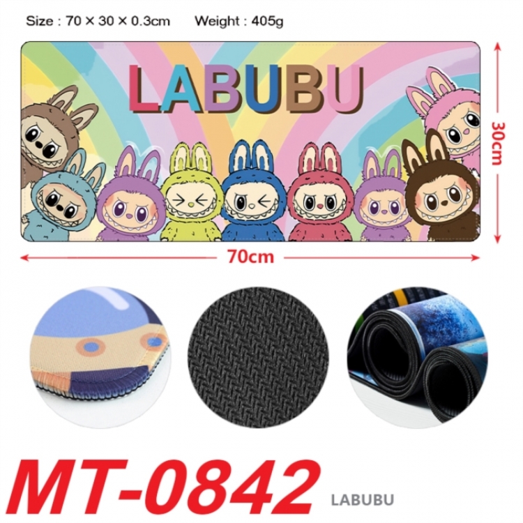 Labubu Anime peripheral lock edge mouse pad 70X30cm