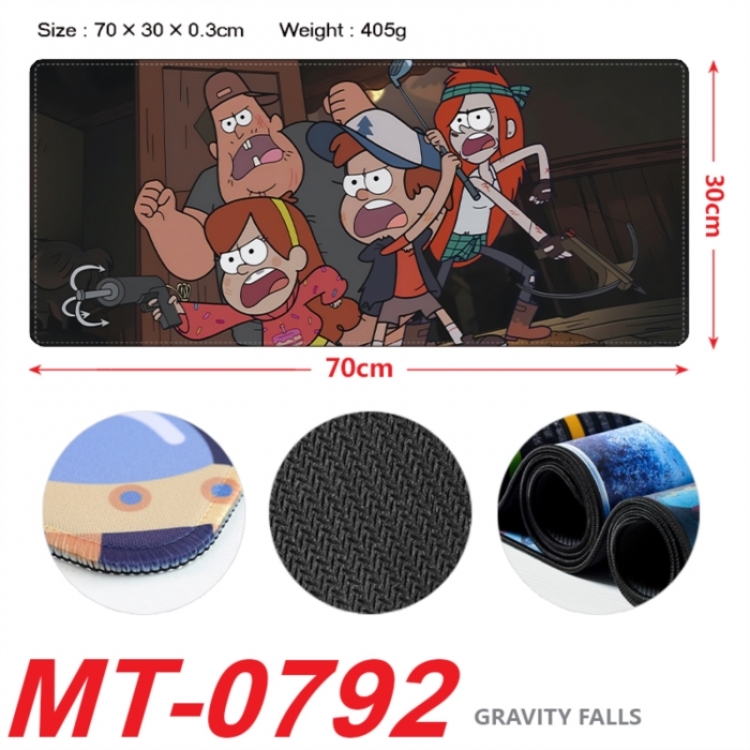 Gravity Falls Anime peripheral lock edge mouse pad 70X30cm