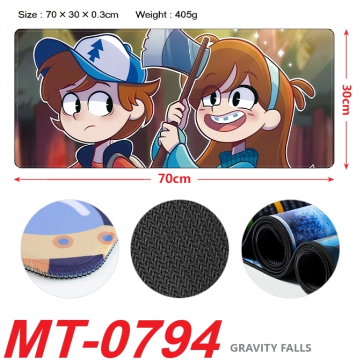 Gravity Falls Anime peripheral lock edge mouse pad 70X30cm