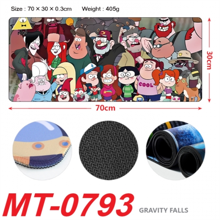 Gravity Falls Anime peripheral lock edge mouse pad 70X30cm