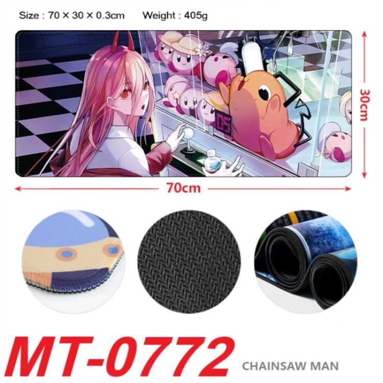 Chainsaw man Anime peripheral lock edge mouse pad 70X30cm