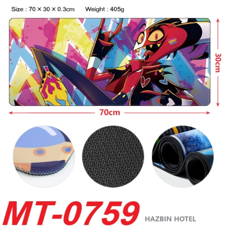Hazbin Hotel  Anime peripheral lock edge mouse pad 70X30cm