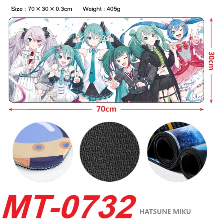 Hatsune Miku Anime peripheral lock edge mouse pad 70X30cm