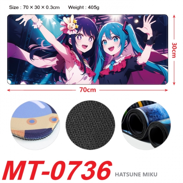 Hatsune Miku Anime peripheral lock edge mouse pad 70X30cm