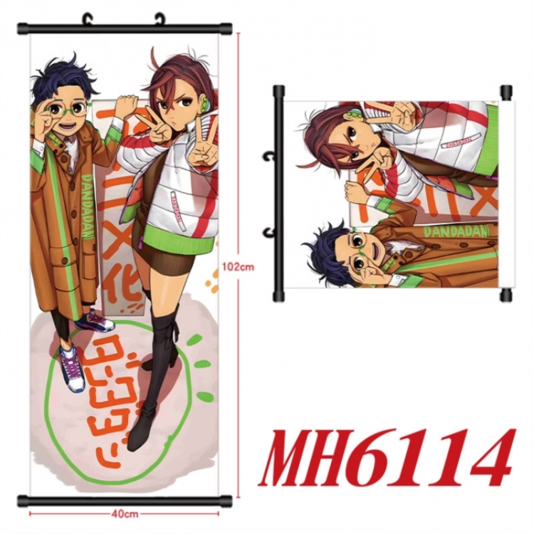 Dandadan Anime black Plastic rod Cloth painting Wall Scroll 40X102CM 