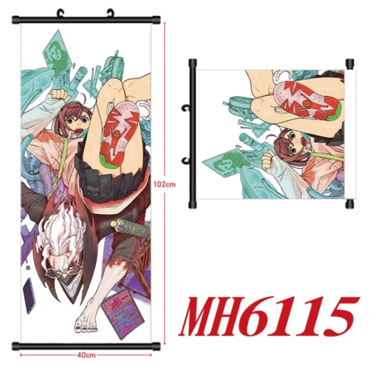 Dandadan Anime black Plastic rod Cloth painting Wall Scroll 40X102CM 