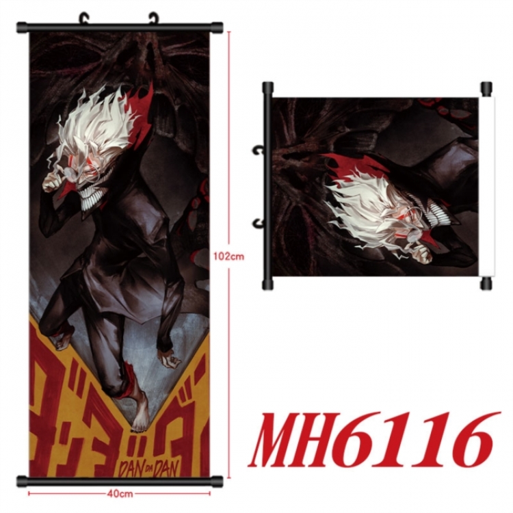 Dandadan Anime black Plastic rod Cloth painting Wall Scroll 40X102CM 