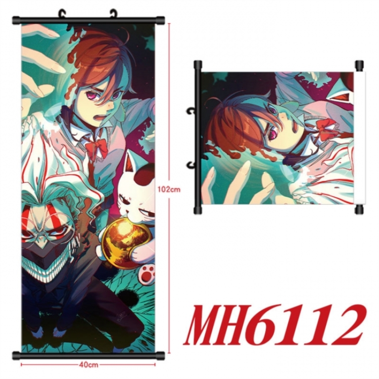 Dandadan Anime black Plastic rod Cloth painting Wall Scroll 40X102CM 