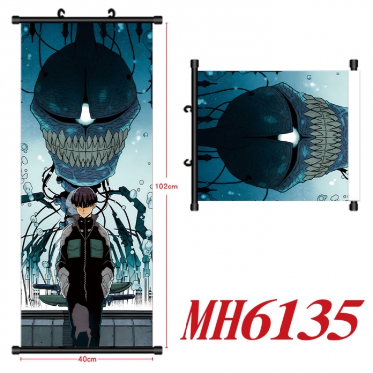 KAIJU NUMBER EIGHT Anime black Plastic rod Cloth painting Wall Scroll 40X102CM
