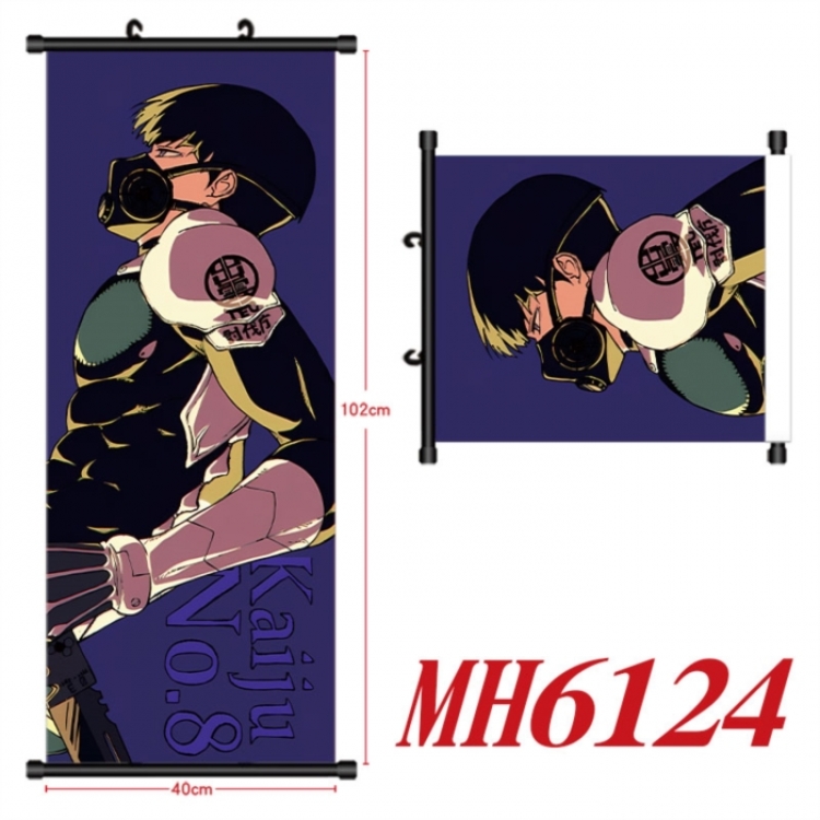 KAIJU NUMBER EIGHT Anime black Plastic rod Cloth painting Wall Scroll 40X102CM