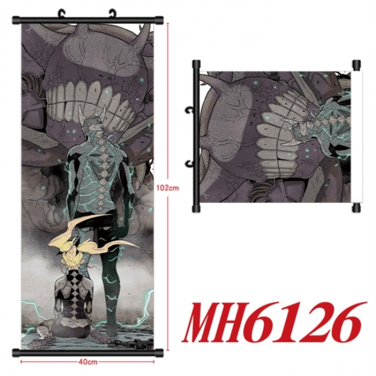 KAIJU NUMBER EIGHT Anime black Plastic rod Cloth painting Wall Scroll 40X102CM